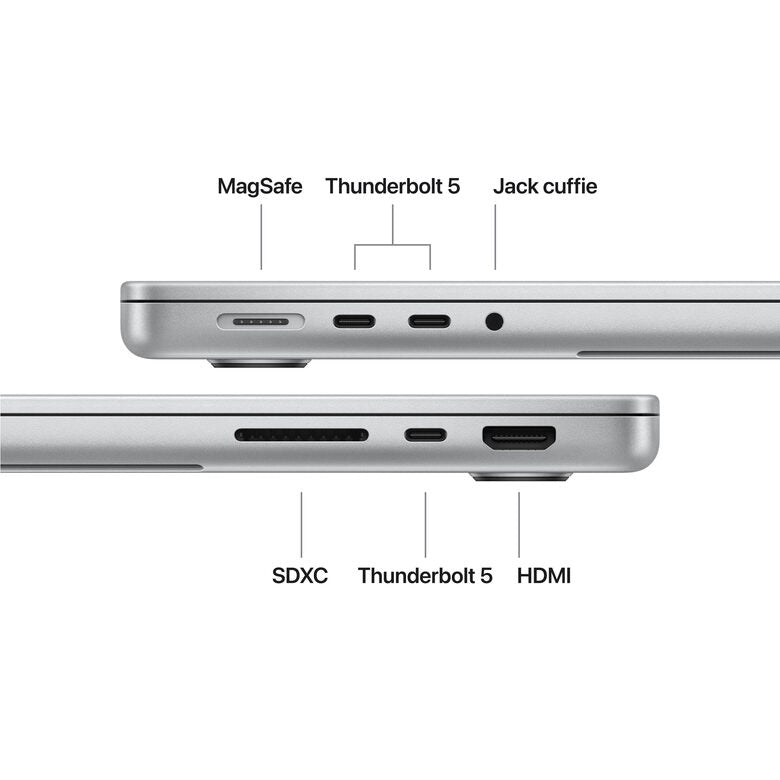 Apple MacBook Pro 14" M5 Pro chip 15‑core CPU 16‑core GPU, 24GB, 1TB SSD - Argento