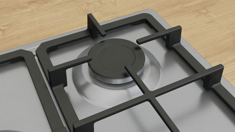 Bosch Serie 4 PGQ7B5K90 Piano cottura a gas 75 cm 5 fuochi Acciaio Inox