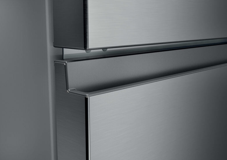 Haier HTR3518ENMX Frigorifero Combinato A Libera Installazione, No Frost, Tecnologia Haier Air Surround, Cassetti Direct Access, Classe E, Acciaio Inox