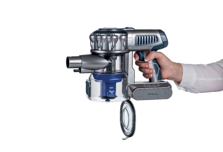 Ariete 22V Lithium 2724, Scopa Elettrica Cordless e Aspirabriciole con Motore Digitale, Alluminio, Arancio, 200 W