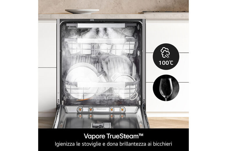 LG QuadWash DB375TXS Lavastoviglie a scomparsa totale Classe A 14 coperti Vapore Wi-Fi