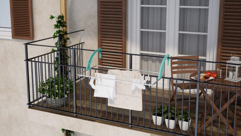 Colombo New Scal Balcony 10 Stendino attaccabile Grigio, Turchese