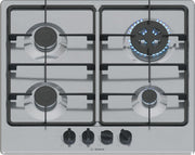 Bosch Serie 4 PGH6B5K60 , Piano cottura a gas, 60 cm, Acciaio inox