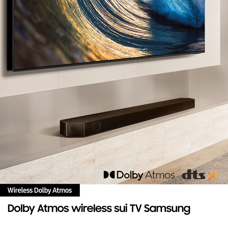 Samsung Soundbar HW-Q930D/ZF Serie Q, 17 Speaker, Wireless Dolby Atmos, Audio a 9.1.4 Canali, Q-Simphony, Alexa integrato e compatibile con Google Assistant, Titan Black