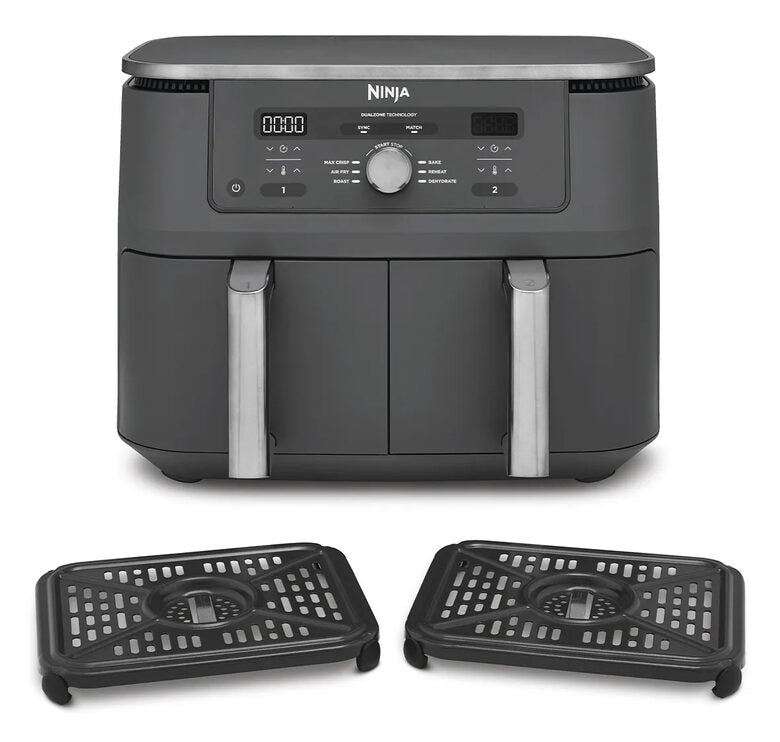 Ninja Foodi MAX Dual Zone DZ400EU Friggitrice ad Aria Doppio Cestello 9,5 L 2470 W Grigio Gunmetal