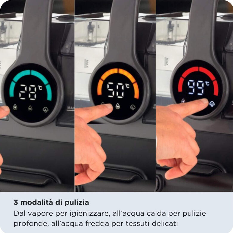 Ariete 2484 Spot Cleaner Steam PRO 5in1, Lavatappeti e pulitore a vapore, Elimina macchie da interni Auto, Divani, Moquette, Materassi, tappeti, 1800W, 3 modalità di pulizia, Elevata potenza