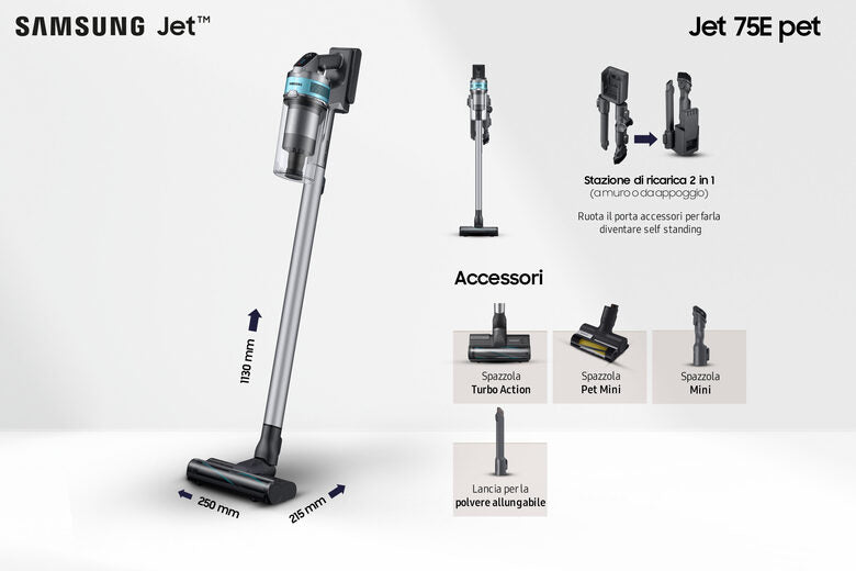 Samsung Aspirapolvere senza filo Jet™ 75E pet 200W VS20B75AGR1