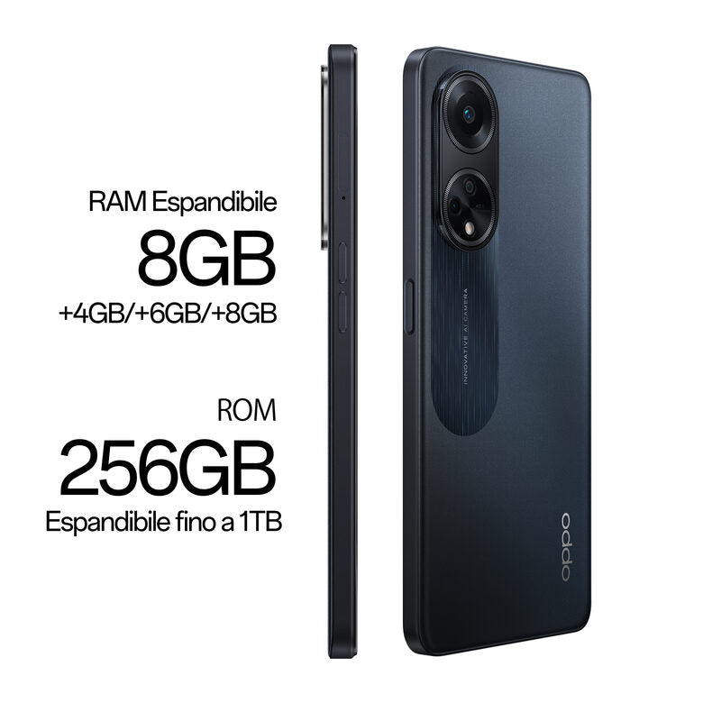 OPPO A98 5G Smartphone, AI Tripla fotocamera 64+2+2MP, Selfie 32MP, Display 6.72” 120HZ LDC FHD+, 5000mAh, RAM 8(Esp 4GB/6GB/8GB)+ROM 256GB (esp1TB), IPX4, Supporto Auto [Versione Italia], C
