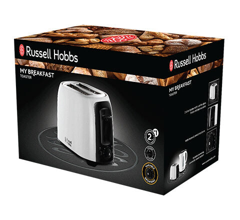 Russell Hobbs My Breakfast 2 fetta/e 850 W Nero, Bianco
