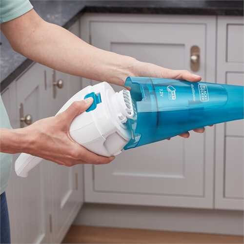 Black & Decker WDC115WA aspirapolvere senza filo Blu, Bianco Senza sacchetto