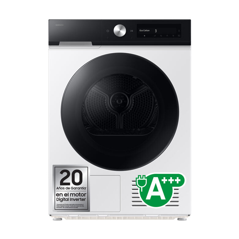 Samsung DV90DB7845GE Asciugatrice A Libera Installazione 9 Kg, Pompa Di Calore, AI Dry+, QuickDrive™, Classe A, Bianco