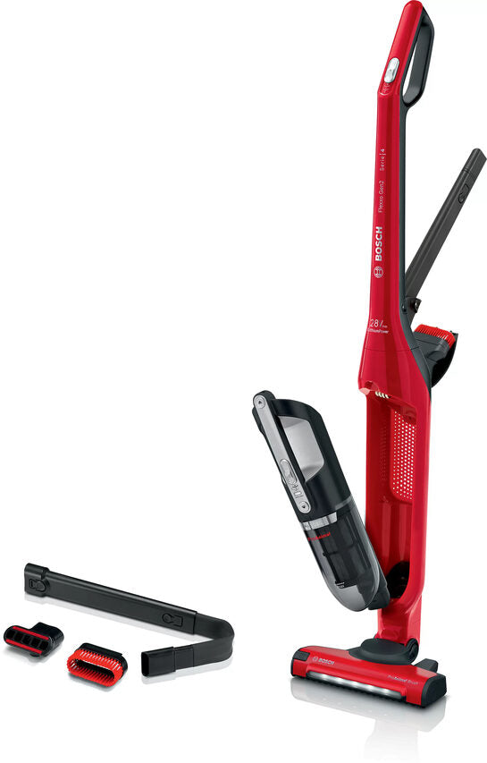 Bosch Serie 4 BBH3ZOO28 scopa elettrica Batteria Secco Senza sacchetto 0,4 L Nero, Rosso 2,15 Ah