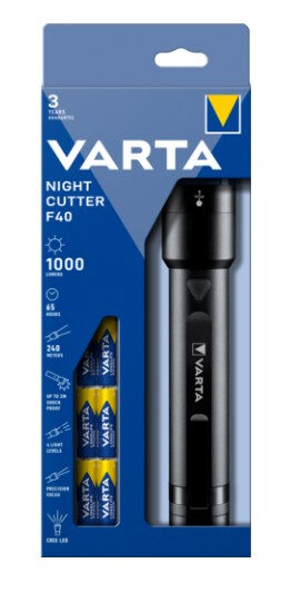 Varta Night Cutter F40 Nero Torcia a mano LED