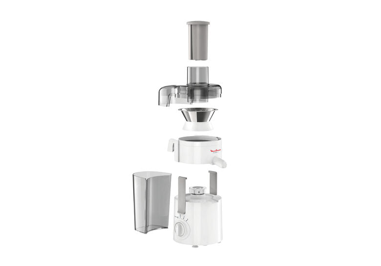 Moulinex JU3701 Frutelia+, Estrattore di Succo a Freddo, Dotato di Ampia Apertura, Facile da Pulire, 2 Velocità e Modalità Pulse, 350 W