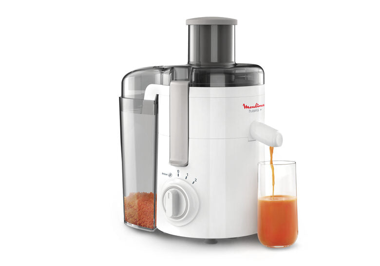 Moulinex JU3701 Frutelia+, Estrattore di Succo a Freddo, Dotato di Ampia Apertura, Facile da Pulire, 2 Velocità e Modalità Pulse, 350 W