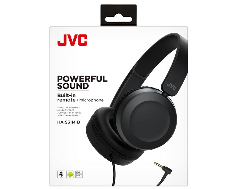 JVC HA-S31M-B Auricolare Cablato A Padiglione Musica e Chiamate Nero