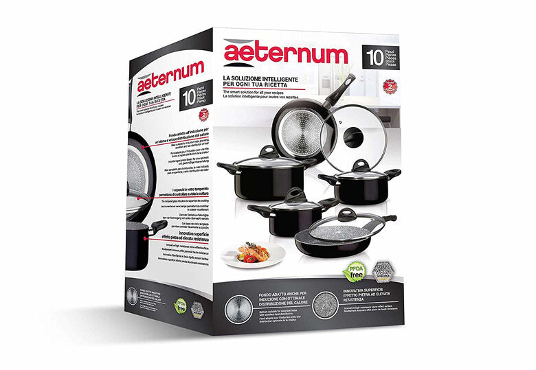 Aeternum Batteria 10 Pezzi Simplicity Black Induction