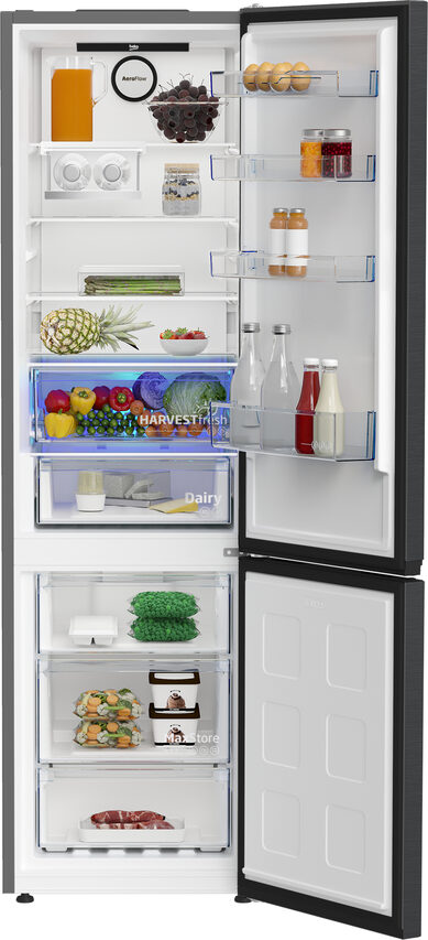Beko B7RCNE407HXBR frigorifero con congelatore Libera installazione 355 L B Nero, Acciaio inossidabile