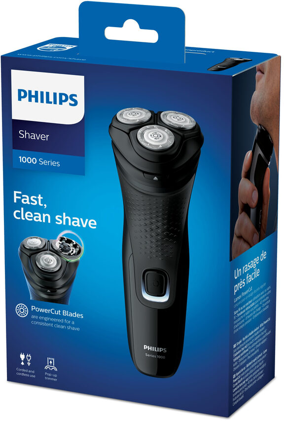 Philips 1000 series Lame PowerCut Rasoio elettrico Dry, Serie 1000