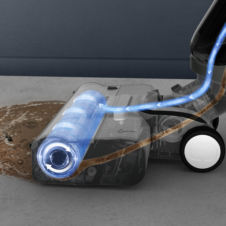 Rowenta X-Clean 4 , Lavapavimenti Senza Fili con Auto-Propulsione e Rilevazione Automatica dello Sporco, Doppio Serbatoio e Sistema di Autopulizia, Autonomia 50' per Tutti i Tipi di Paviment