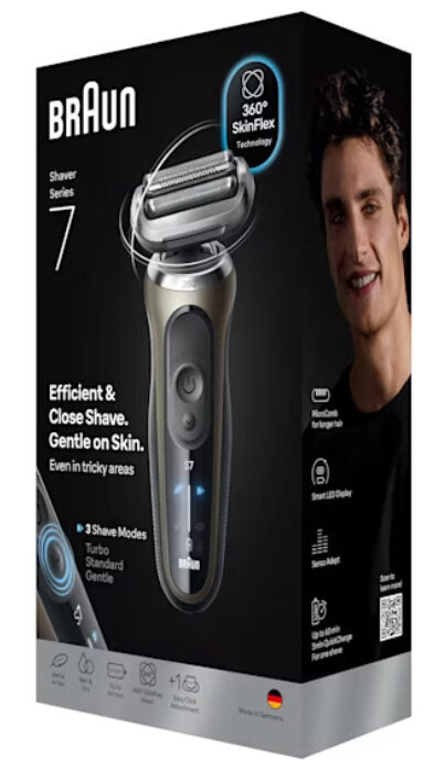 Braun Rasoio barba elettrico SkinFlexRicaricabile Rasoio barba Braun 72 C1200S SERIES 7 SkinFlex Ricaricabile Gold