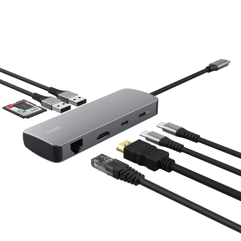 Trust Adattatore Dalyx 8-in-1 Multiporta AD
