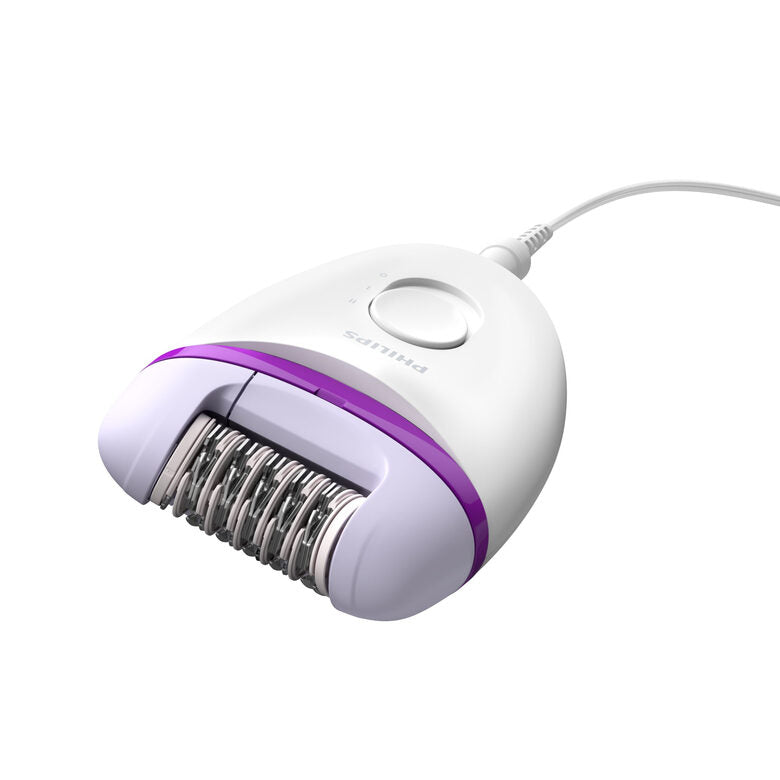Philips Satinelle Essential Epilatore con filo compatto con rifinitore per la zona bikini.