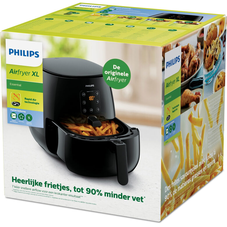Philips Essential Airfryer XL con tecnologia Rapid Air, 1,2 kg, 5 porzioni
