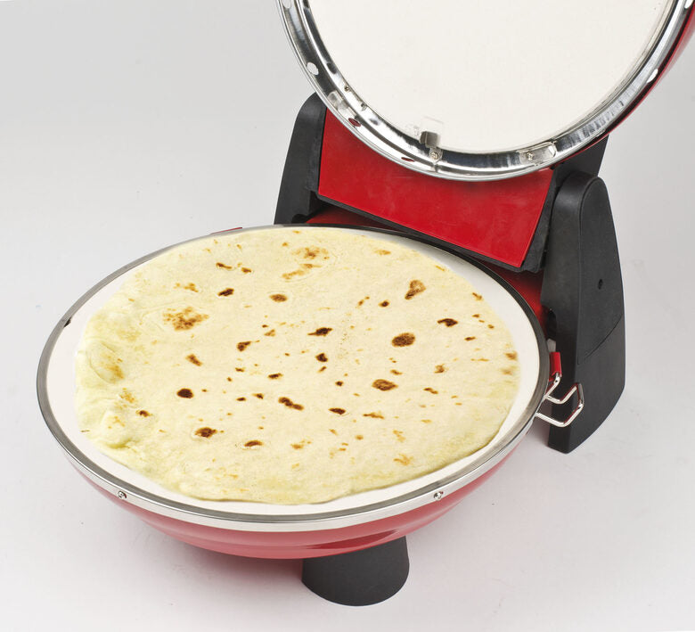 G3 Ferrari G10032 Pizzeria Snack Napoletana Forno Pizza Plus Evo, Doppia Pietra Refrattaria, Diametro 31 cm, 1200 W, Palette e ricettario inclusi, Rosso