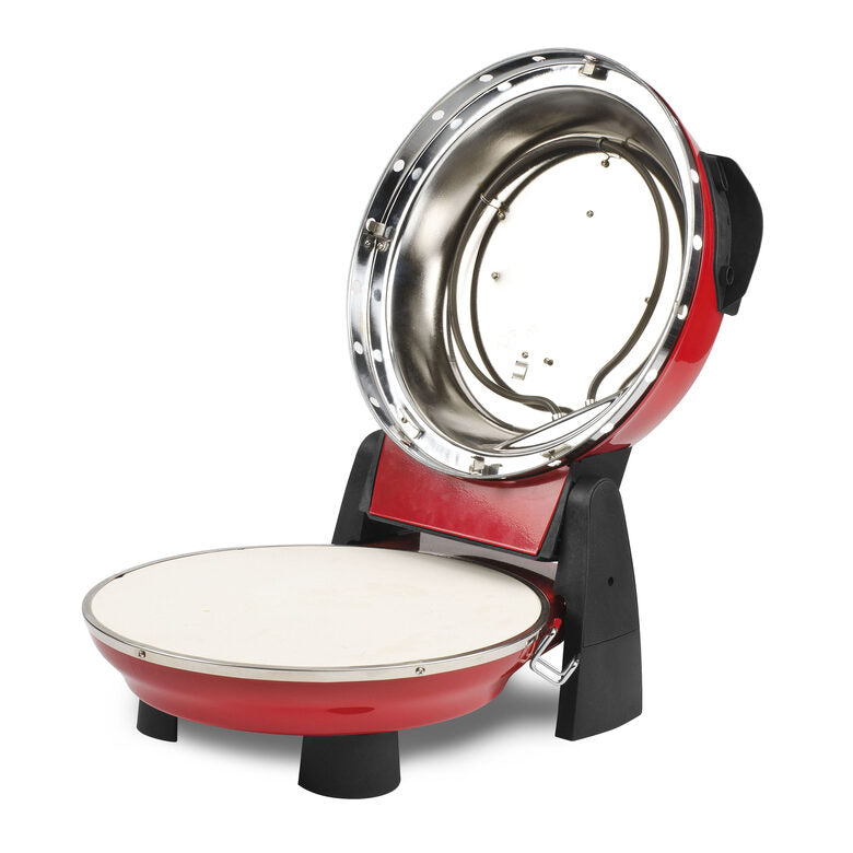 G3 Ferrari G10032 Pizzeria Snack Napoletana Forno Pizza Plus Evo, Doppia Pietra Refrattaria, Diametro 31 cm, 1200 W, Palette e ricettario inclusi, Rosso