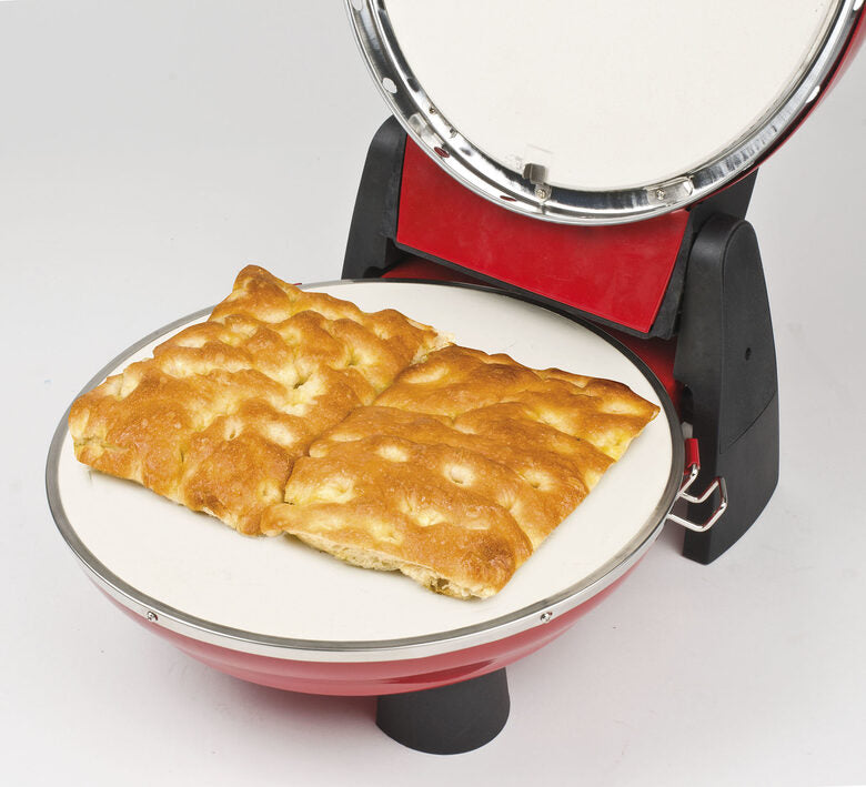 G3 Ferrari G10032 Pizzeria Snack Napoletana Forno Pizza Plus Evo, Doppia Pietra Refrattaria, Diametro 31 cm, 1200 W, Palette e ricettario inclusi, Rosso