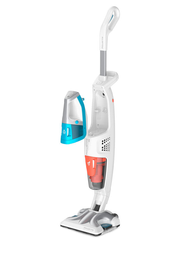 Rowenta RY8534 Clean & Steam Multi Scopa Lavapavimenti, Aspira e Igienizza Contemporaneamente tutte le superfici, Elimina Germi e Batteri, Serbatoio Portatile Amovibile, Senza Sacco, Bianca