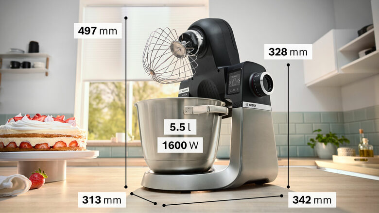 Bosch Serie 6 MUMS6ZS17 Macchina da Cucina 1600 W Nero, Inox spazzolato