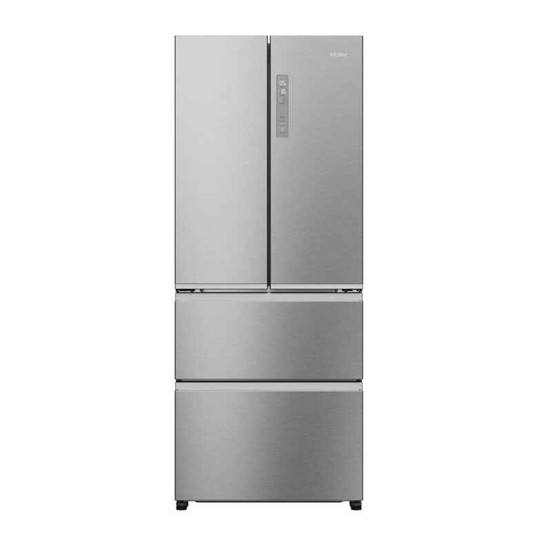 Haier HFR3718ENMM FD 70 Serie 3 Frigorifero Combinato A Libera Installazione, No Frost, Display, Classe E, Acciaio Inox