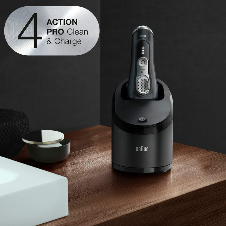 Braun Series 9 9360cc Rasoio Barba Elettrico, Stazione Di Pulizia Clean&Charge, Nero