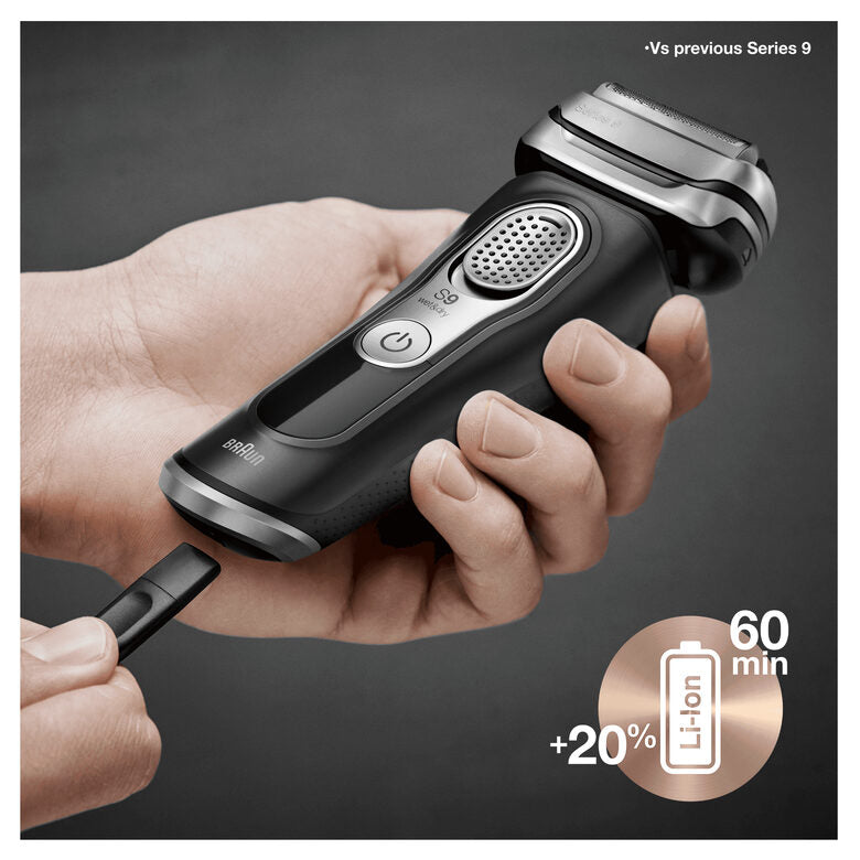 Braun Series 9 9360cc Rasoio Barba Elettrico, Stazione Di Pulizia Clean&Charge, Nero