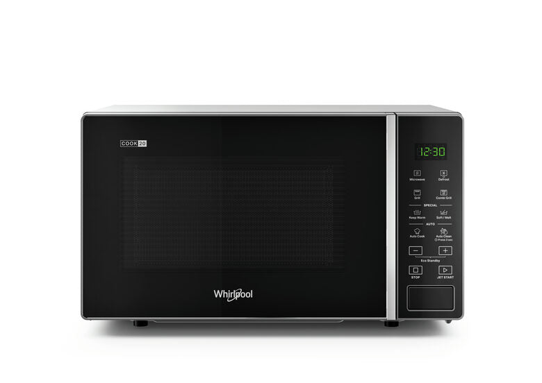 Whirlpool MWP 203 SB Superficie piana Microonde con grill 20 L 700 W Nero, Argento