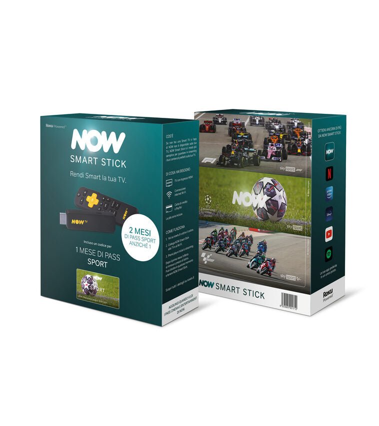 Now TV Smart Stick con i primi 2 mesi inclusi del Pass Sport di NOW