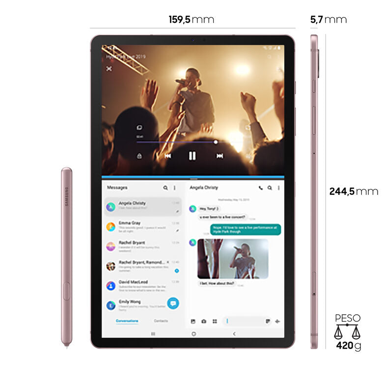 Samsung Galaxy Tab S6 , Rose Blush, 10.5", Wi-Fi/LTE, 128GB