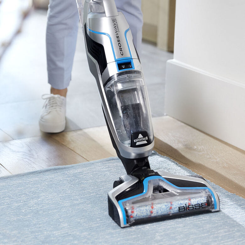 Bissell Crosswave Cordless Senza sacchetto Blu, Argento
