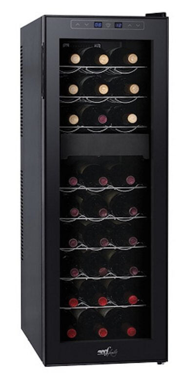 Melchioni Vermentino Dual 27 Cantinetta termoelettrica Libera installazione Nero 27 bottiglia/bottiglie