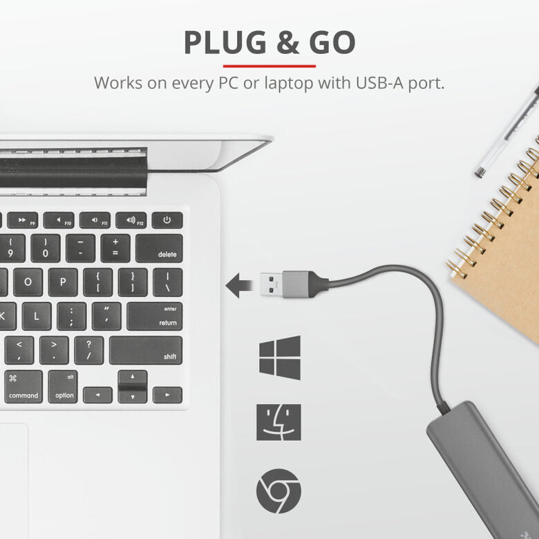 Trust Halyx Aluminium 4-Port USB 3.2 Hub Grigio