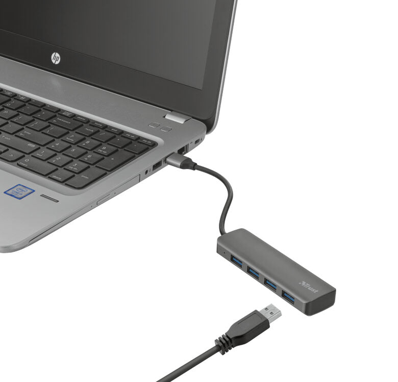 Trust Halyx Aluminium 4-Port USB 3.2 Hub Grigio
