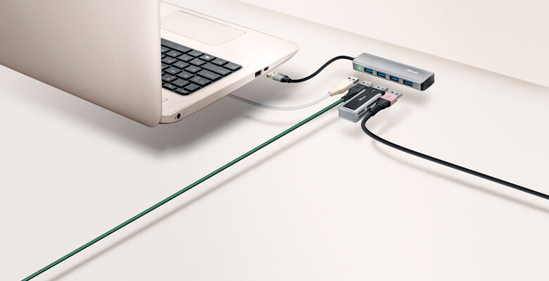 Trust Halyx Aluminium 4-Port USB 3.2 Hub Grigio