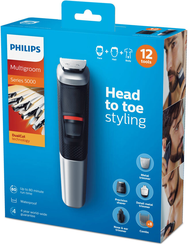 Philips MULTIGROOM Series 5000 12 accessori 12 in 1, Barba, capelli e corpo