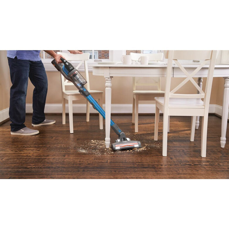 Black & Decker BHFEV362D scopa elettrica Senza sacchetto 0,75 L Blu, Titanio