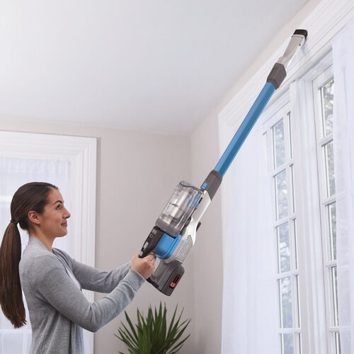 Black & Decker BHFEV362D scopa elettrica Senza sacchetto 0,75 L Blu, Titanio