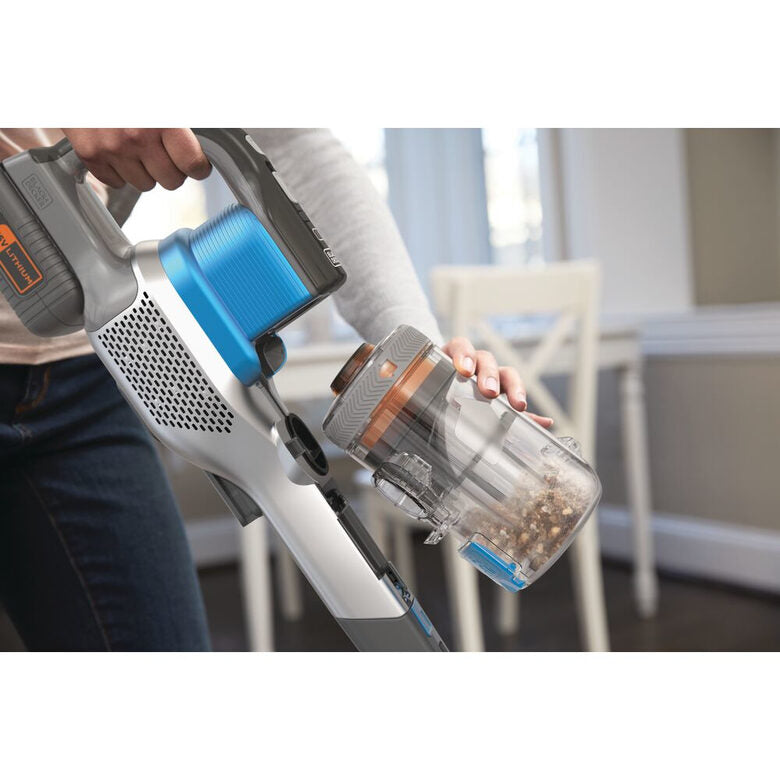 Black & Decker BHFEV362D scopa elettrica Senza sacchetto 0,75 L Blu, Titanio