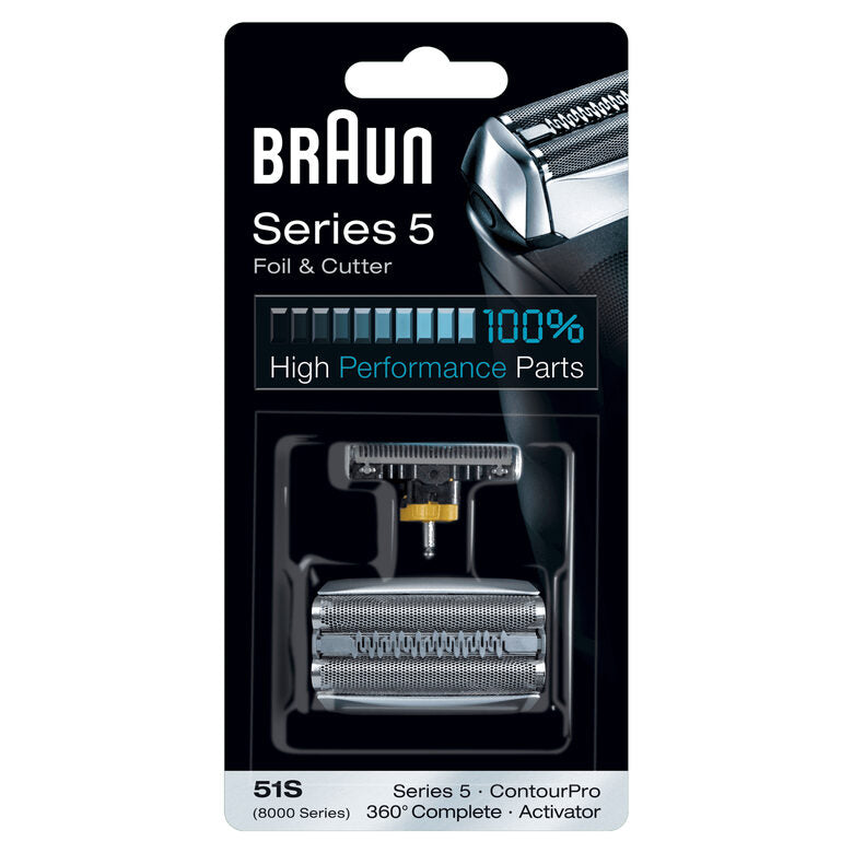 Braun Testina Di Ricambio 51S Color Argento - Compatibile Con I Rasoi Series 5