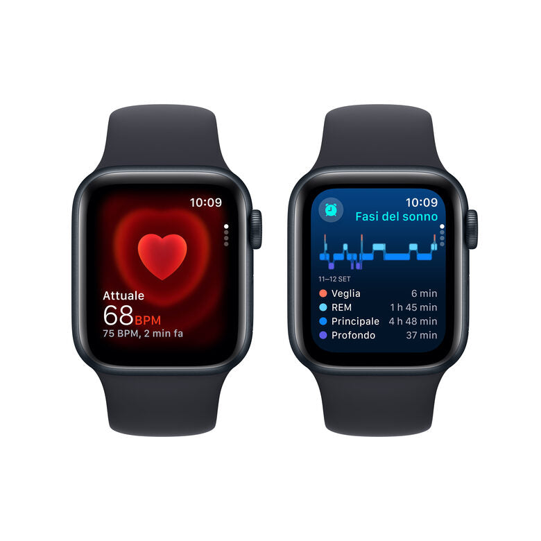 Apple Watch SE GPSCassa 40mm in Alluminio Mezzanotte con Cinturino Sport Mezzanotte - M/L